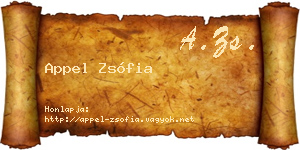 Appel Zsófia névjegykártya