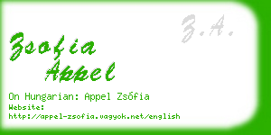 zsofia appel business card